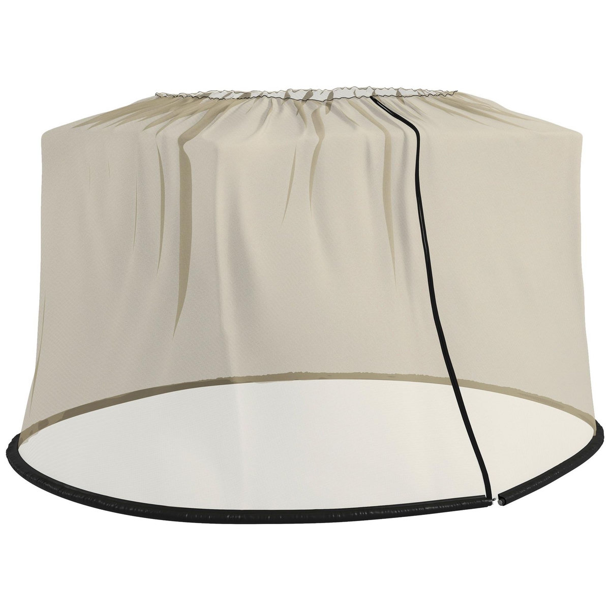 OUTSUNNY Moustiquaire cylindrique pour parasol 3 m diamètre avec fermeture éclair et lestage beige