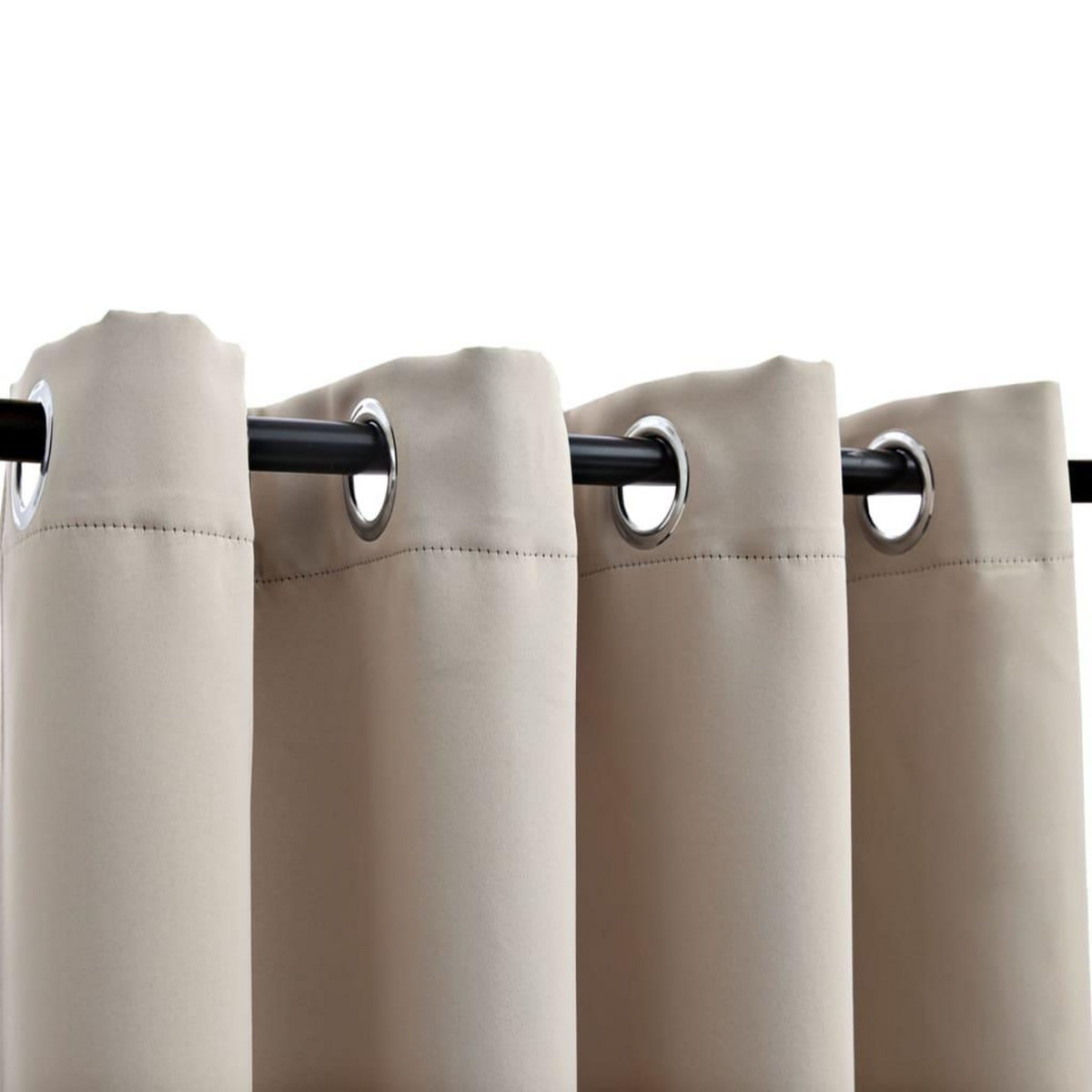 VIDAXL Rideau occultant avec anneaux en metal Beige 290x245 cm