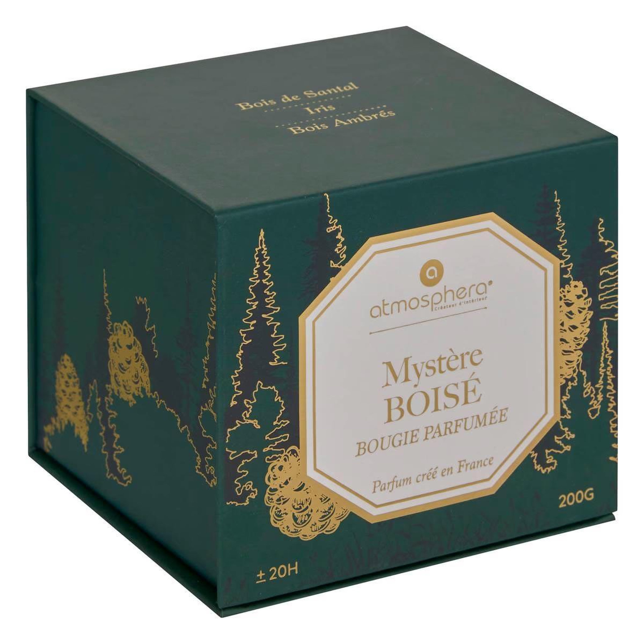Voir la diapositive 3 : ATMOSPHERA Bougie parfumée en verre  elisa  200g mystère boisé