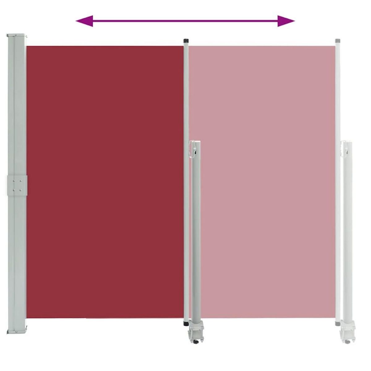 VIDAXL Auvent lateral retractable de patio 140 x 300 cm Rouge