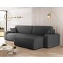Voir la diapositive 2 : BEST MOBILIER Artemisa - canapé d'angle réversible 5 places convertible avec coffre en velours côtelé