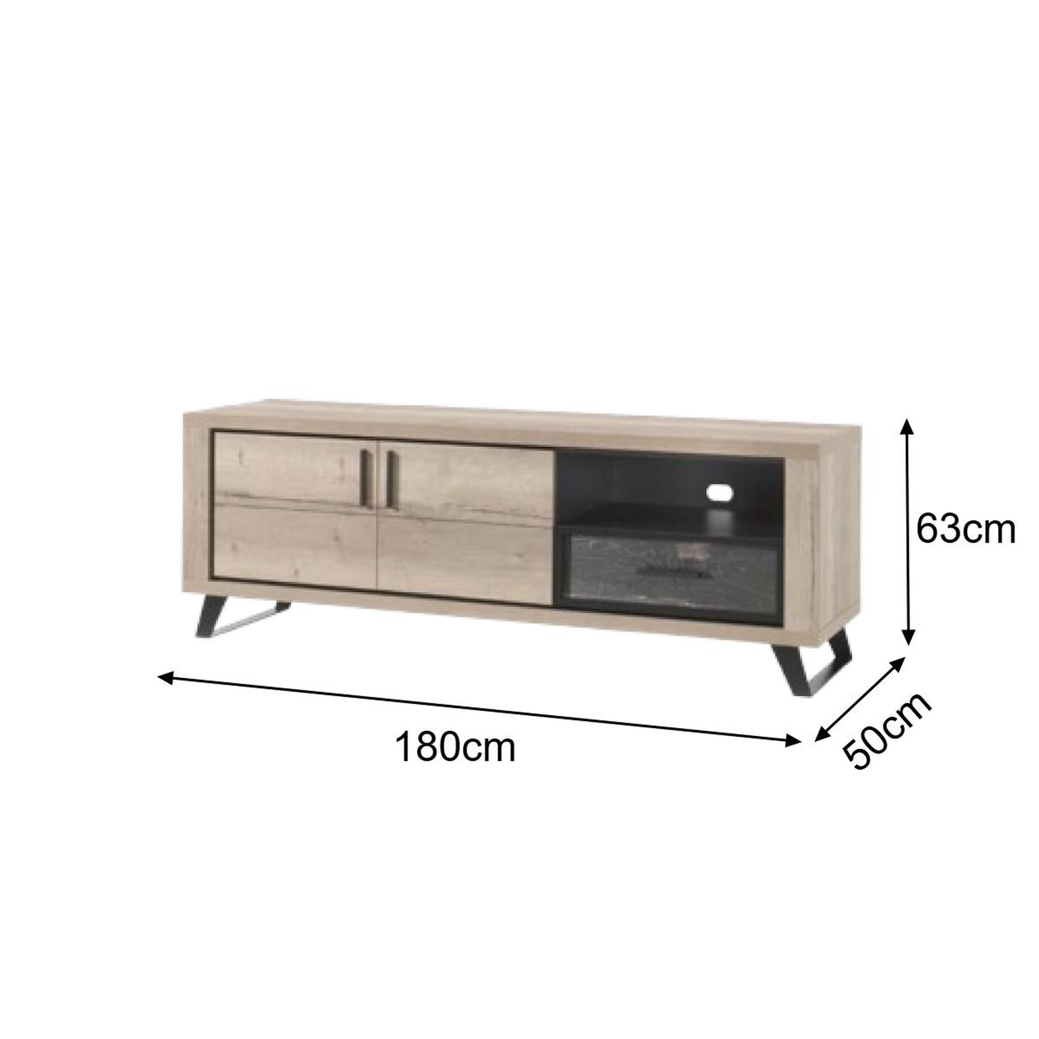 Voir la diapositive 4 : JLC KREATION Meuble tv contemporain 2 portes 1 tiroir 180 cm + led pero