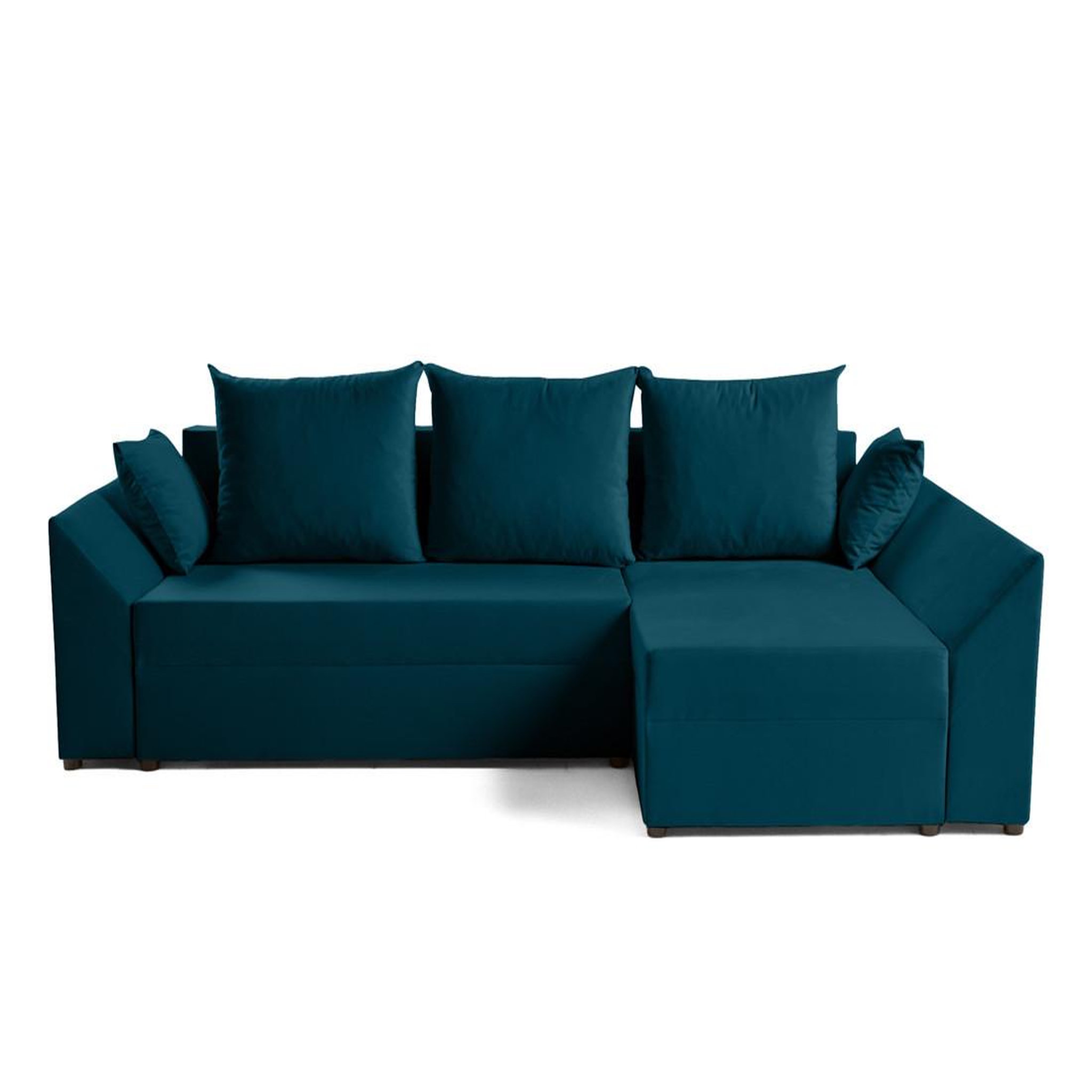 Voir la diapositive 1 : BEST MOBILIER Mike - canapé d'angle réversible - 4 places - convertible avec coffre - en velours