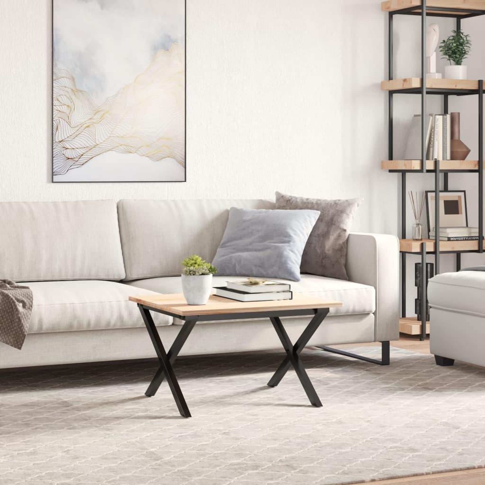 Voir la diapositive 3 : VIDAXL Pieds de table basse cadre en X 60x40x38 cm acier