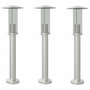 Voir la diapositive 2 : VIDAXL Lampadaires d'exterieur 3 pcs argente 60 cm acier inoxydable
