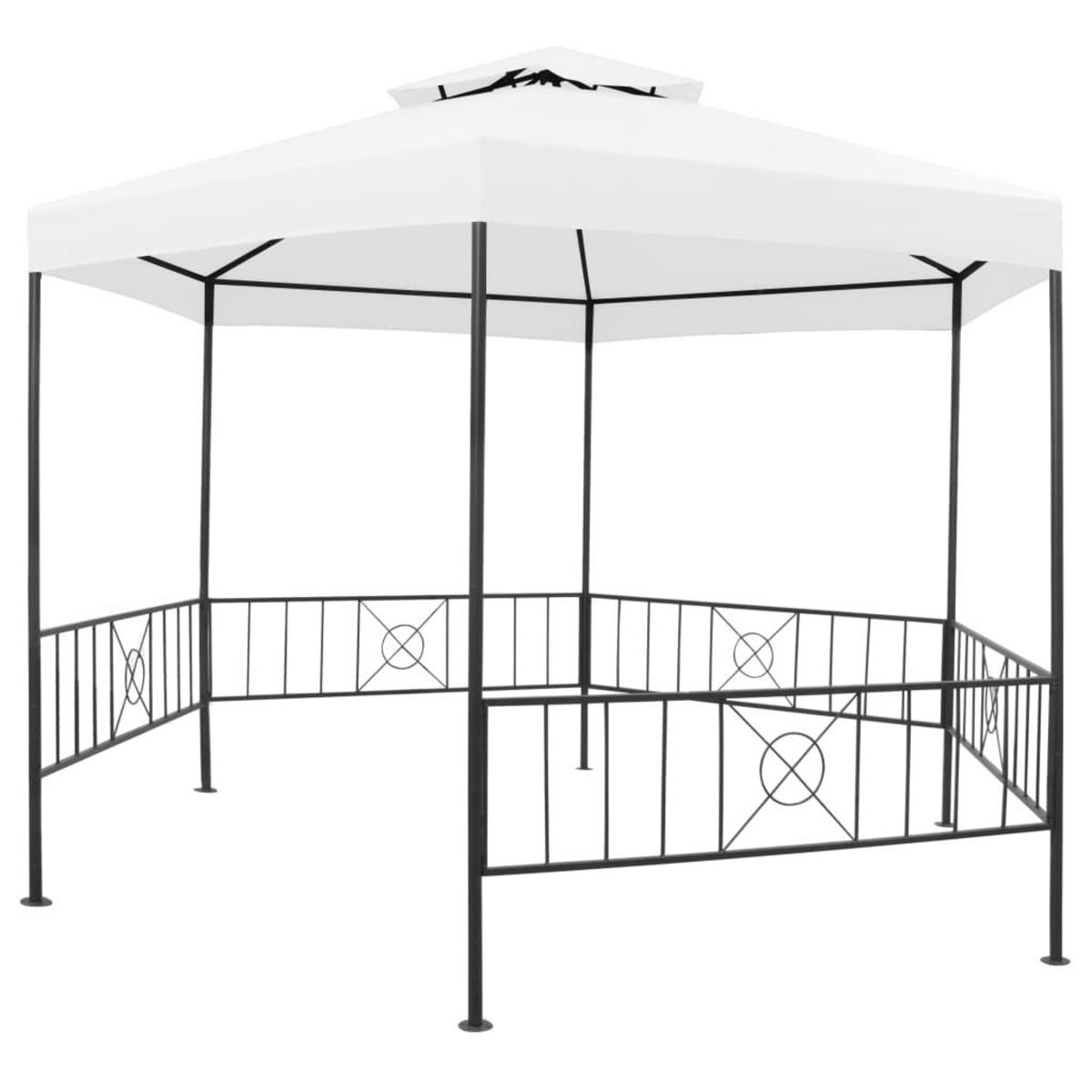 VIDAXL Belvedere de jardin 323x275x265 cm Blanc 180 g/m^2