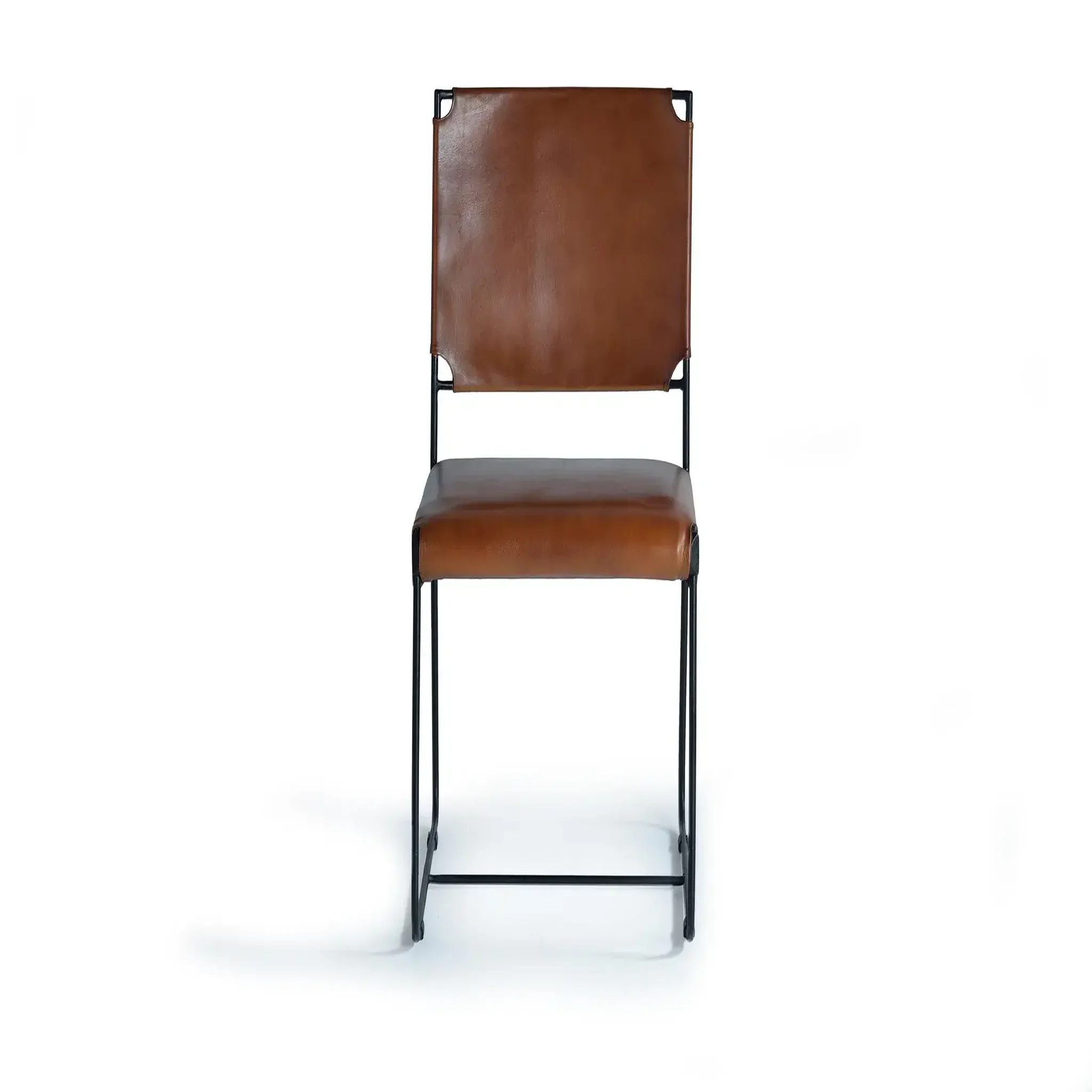 Voir la diapositive 2 : GINER Y COLOMER SL Lot de 2 chaises de cuir 46 cm style vintage industriel
