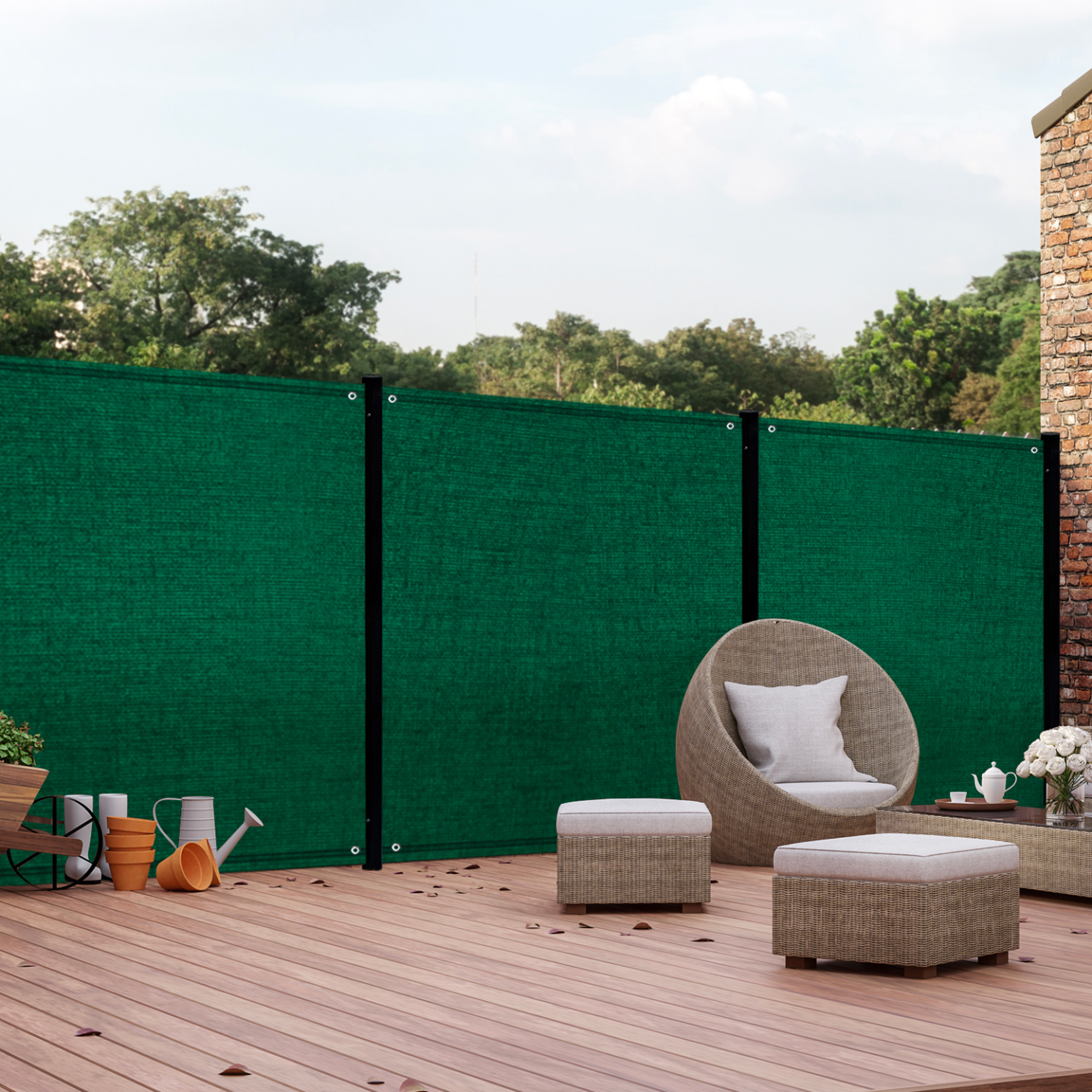 Voir la diapositive 2 : ID MARKET Brise vue ultra résistant 1,2 x 10 m vert 400 gr/m² haut de gamme