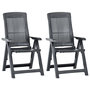 Voir la diapositive 1 : VIDAXL Chaises inclinables de jardin lot de 2 Plastique Anthracite