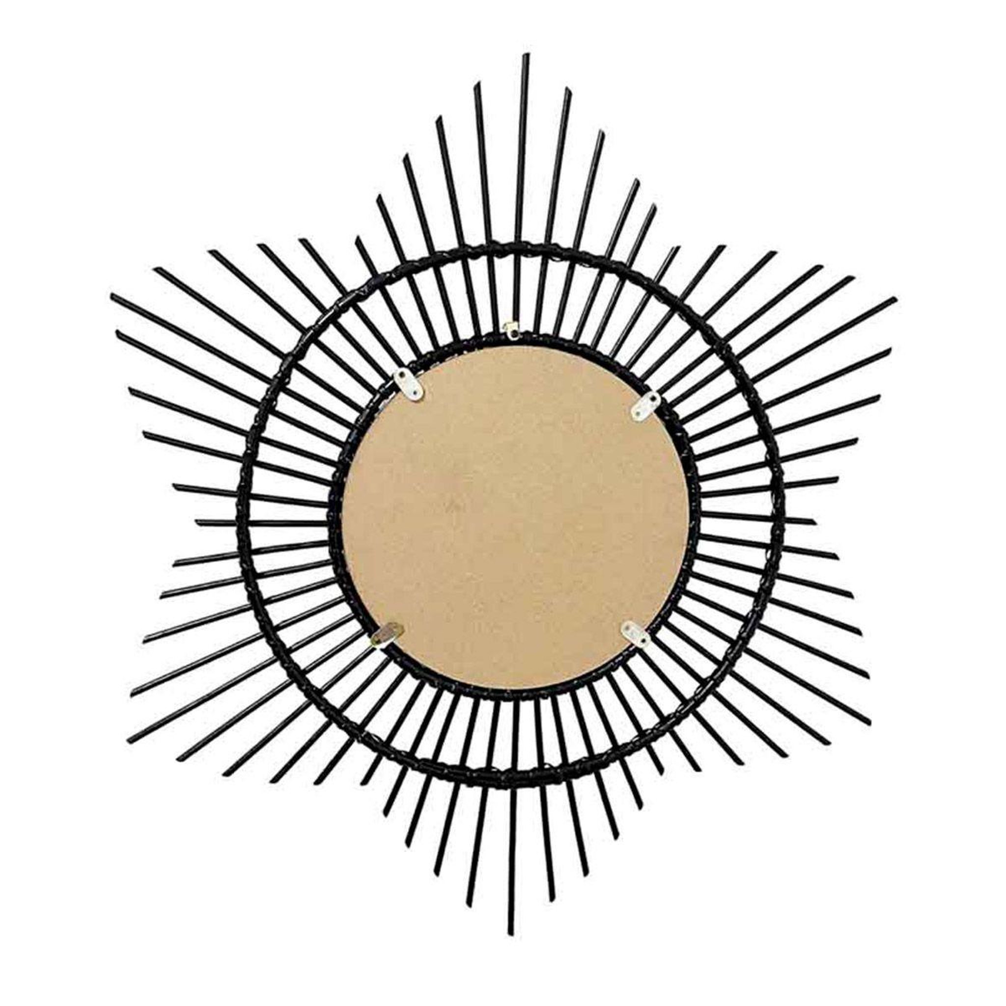 Voir la diapositive 2 : Paris Prix Miroir Mural Design en Rotin  Aina  70cm Noir