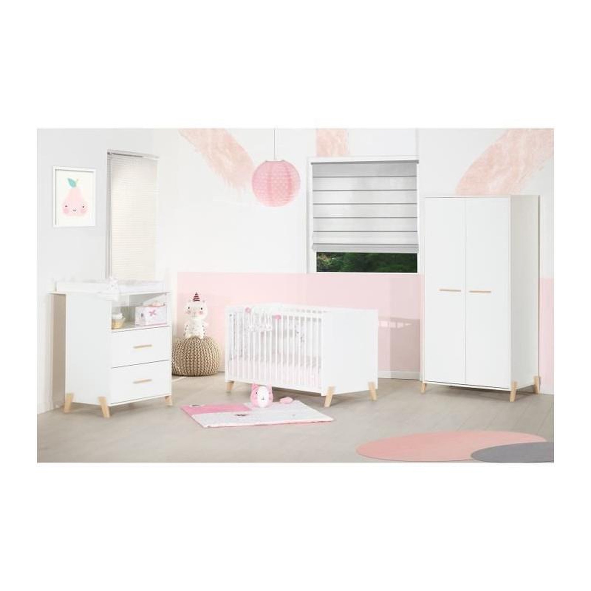 Voir la diapositive 4 : BABY PRICE Babyprice - JOY NATUREL - Armoire 2 Portes