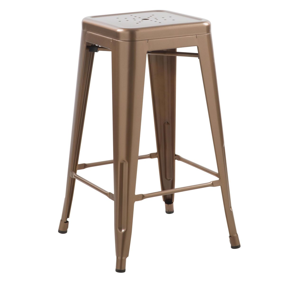 Rendez vous déco Lot de 2 tabourets pour îlot central 66 cm en métal cuivre mat - Indus