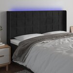 VIDAXL Tete de lit a LED Noir 203x16x118/128 cm Velours