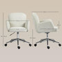 Voir la diapositive 3 : HOMCOM Chaise de bureau design ergonomique réglable pivotante piètement chromé aspect lin écru