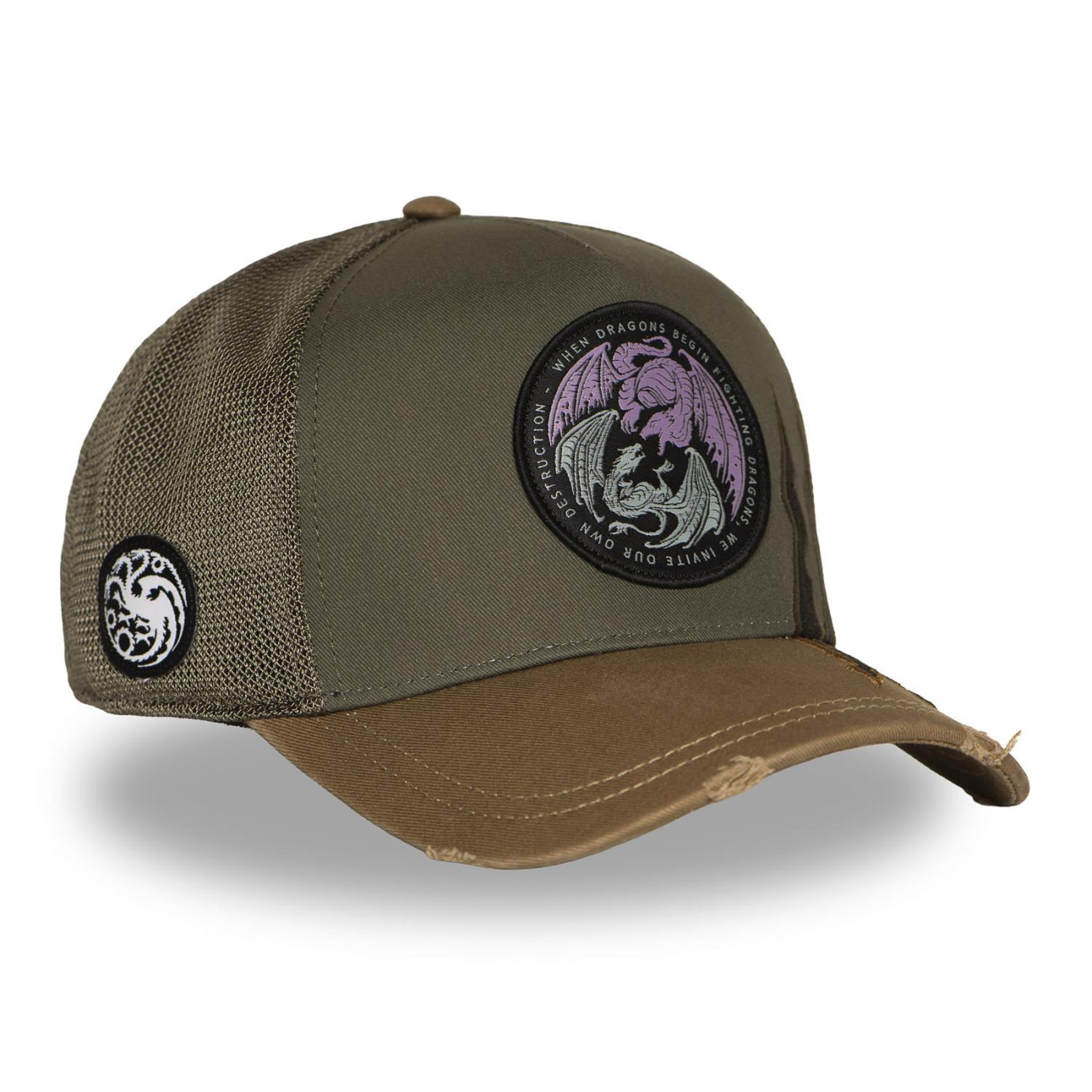 Voir la diapositive 3 : CAPSLAB Casquette trucker premium avec filet et patch House of the Dragons
