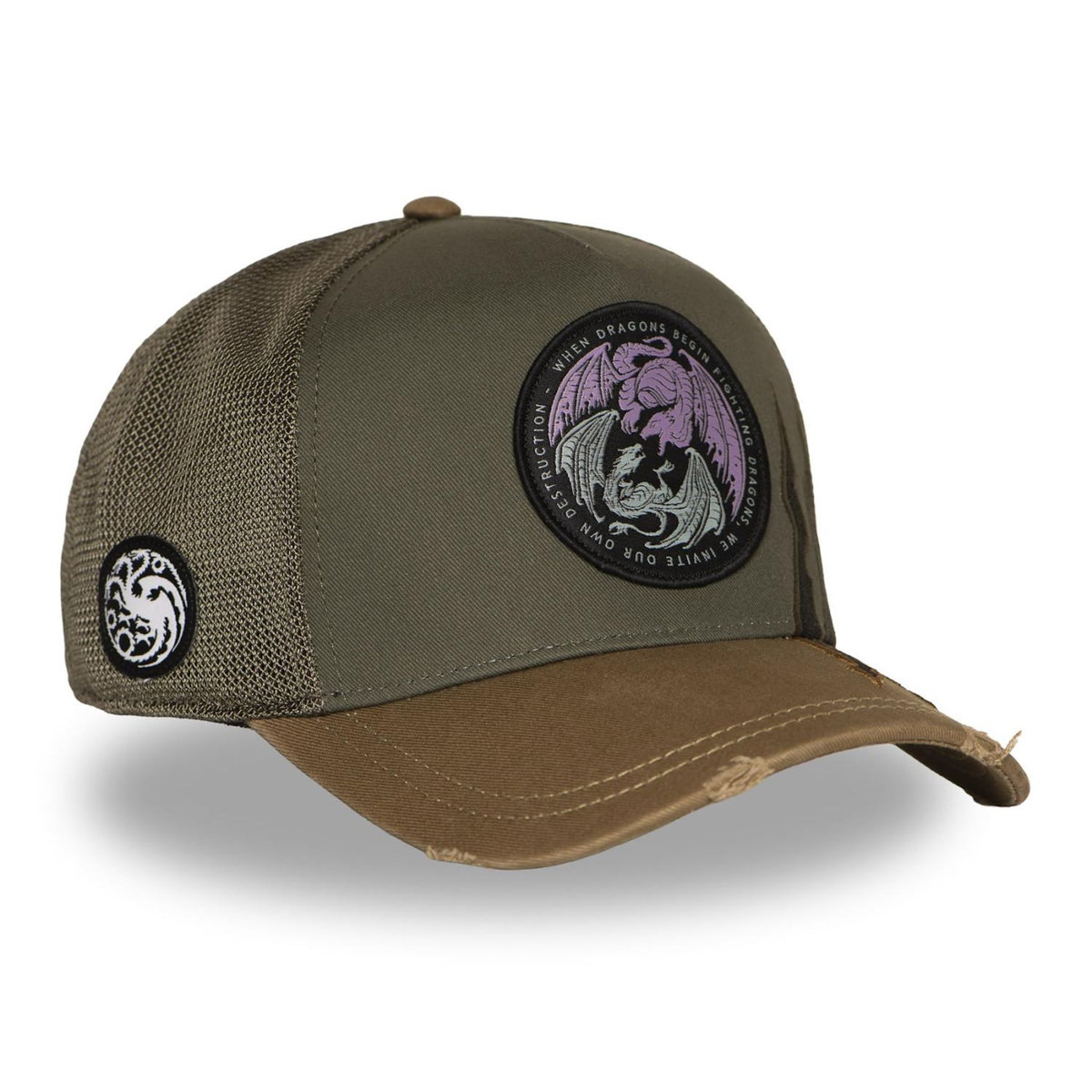 CAPSLAB Casquette trucker premium avec filet et patch House of the Dragons