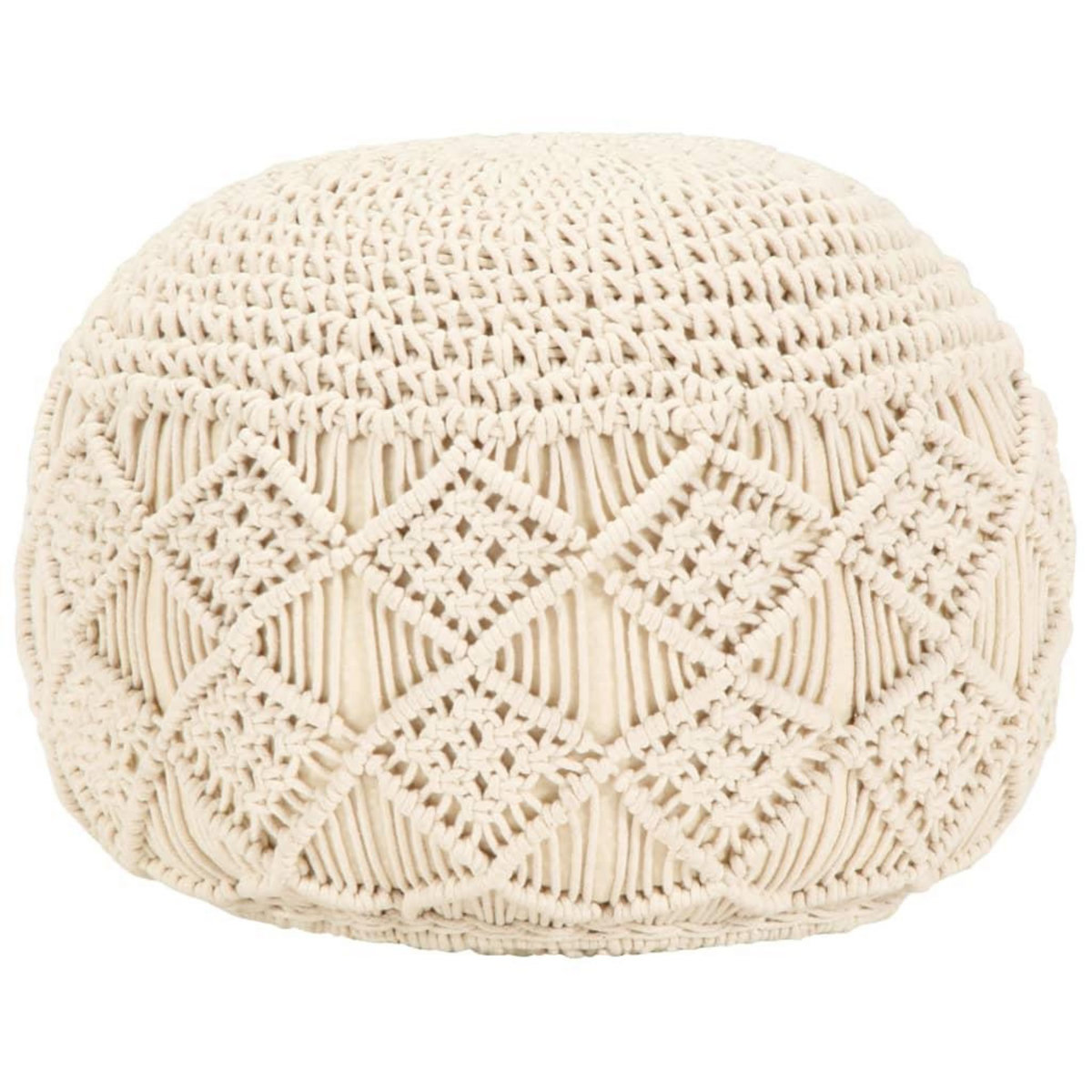 VIDAXL Pouf fait a la main en macrame 45 x 30 cm Coton
