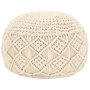 Voir la diapositive 1 : VIDAXL Pouf fait a la main en macrame 45 x 30 cm Coton