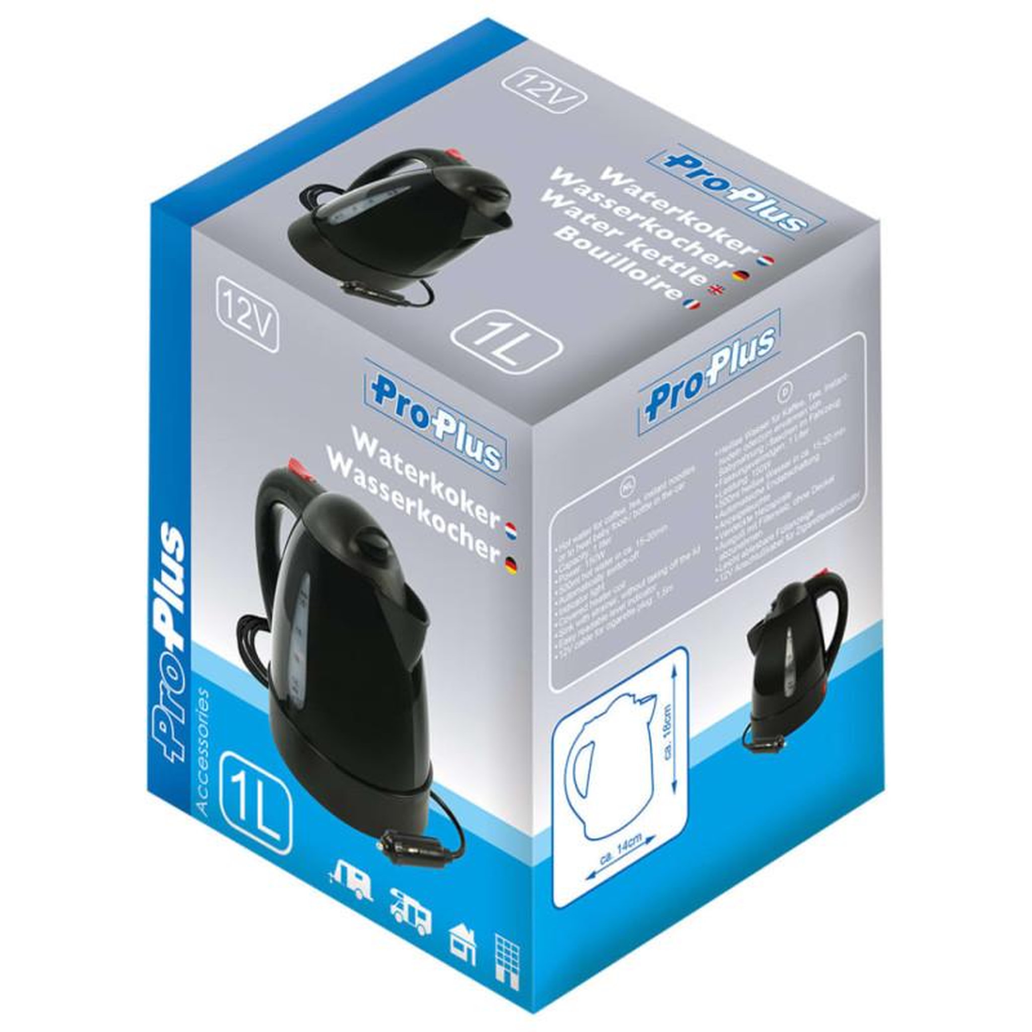 Voir la diapositive 4 : PROPLUS ProPlus Bouilloire 12 V 1 L Noir