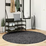 Voir la diapositive 1 : VIDAXL Tapis OVIEDO a poils courts anthracite Ø 160 cm