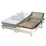 IDLITERIE Ensemble relaxation mémoire de forme + couette + oreillers + sommier - FABRICATION France. Coloris disponibles : Marron, Blanc