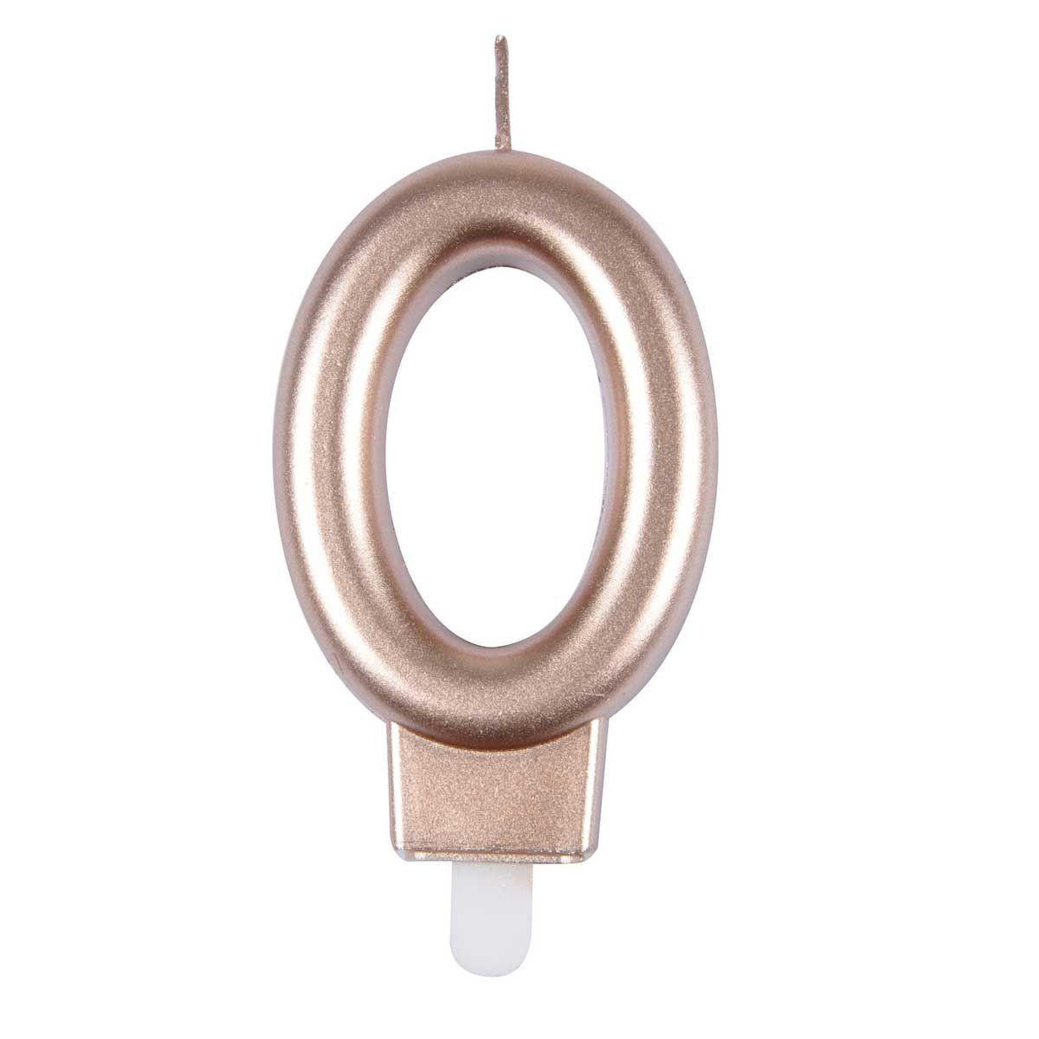 Voir la diapositive 1 : HOMEA Bougie d'anniversaire  chiffre 0  7cm rose gold
