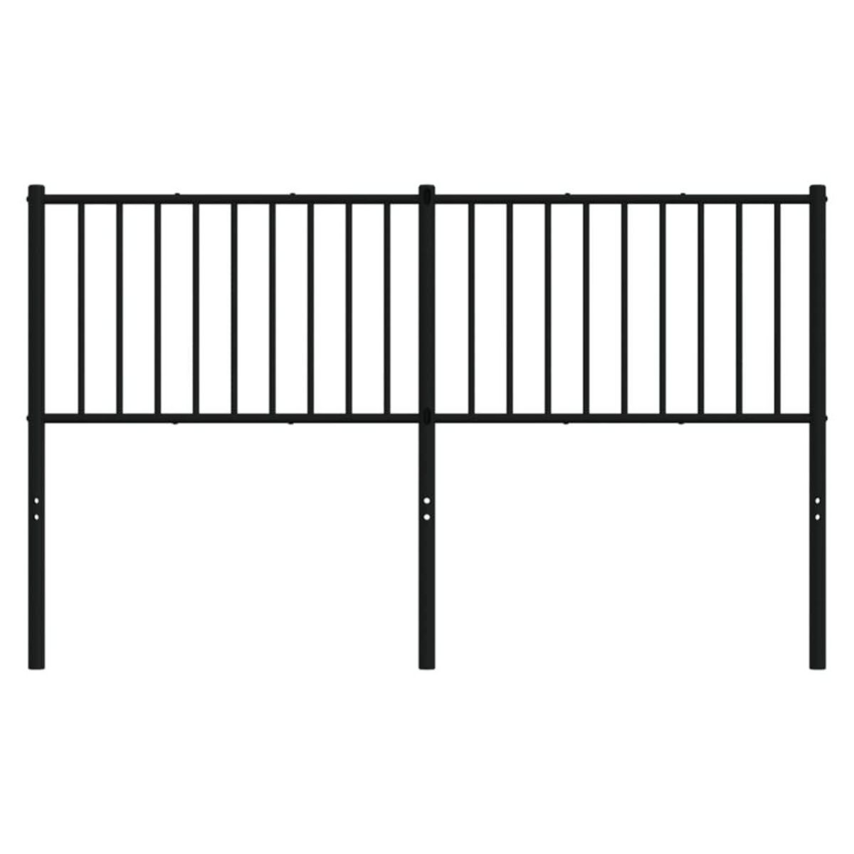 VIDAXL Tete de lit metal noir 160 cm