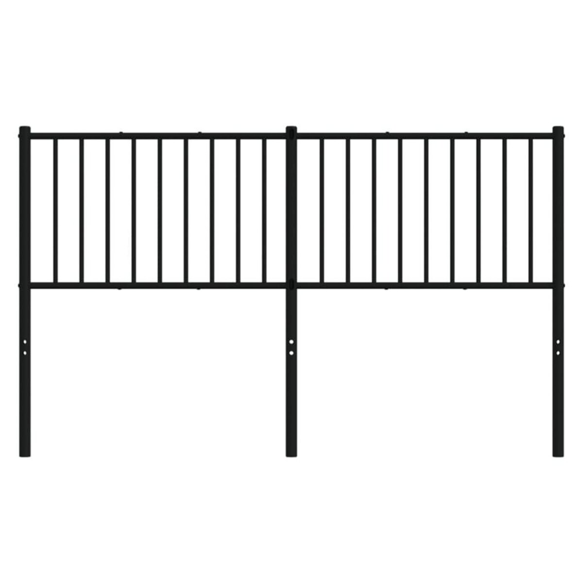 VIDAXL Tete de lit metal noir 160 cm