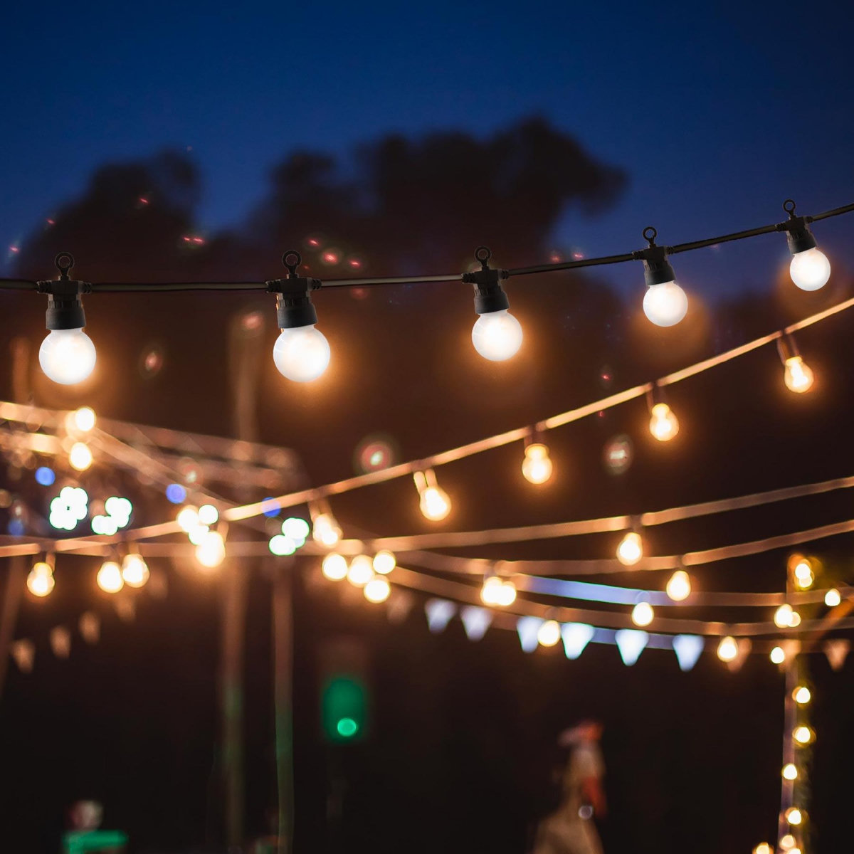 Lumisky Guirlande guinguette PARTY Blanc Caoutchouc 5.7M