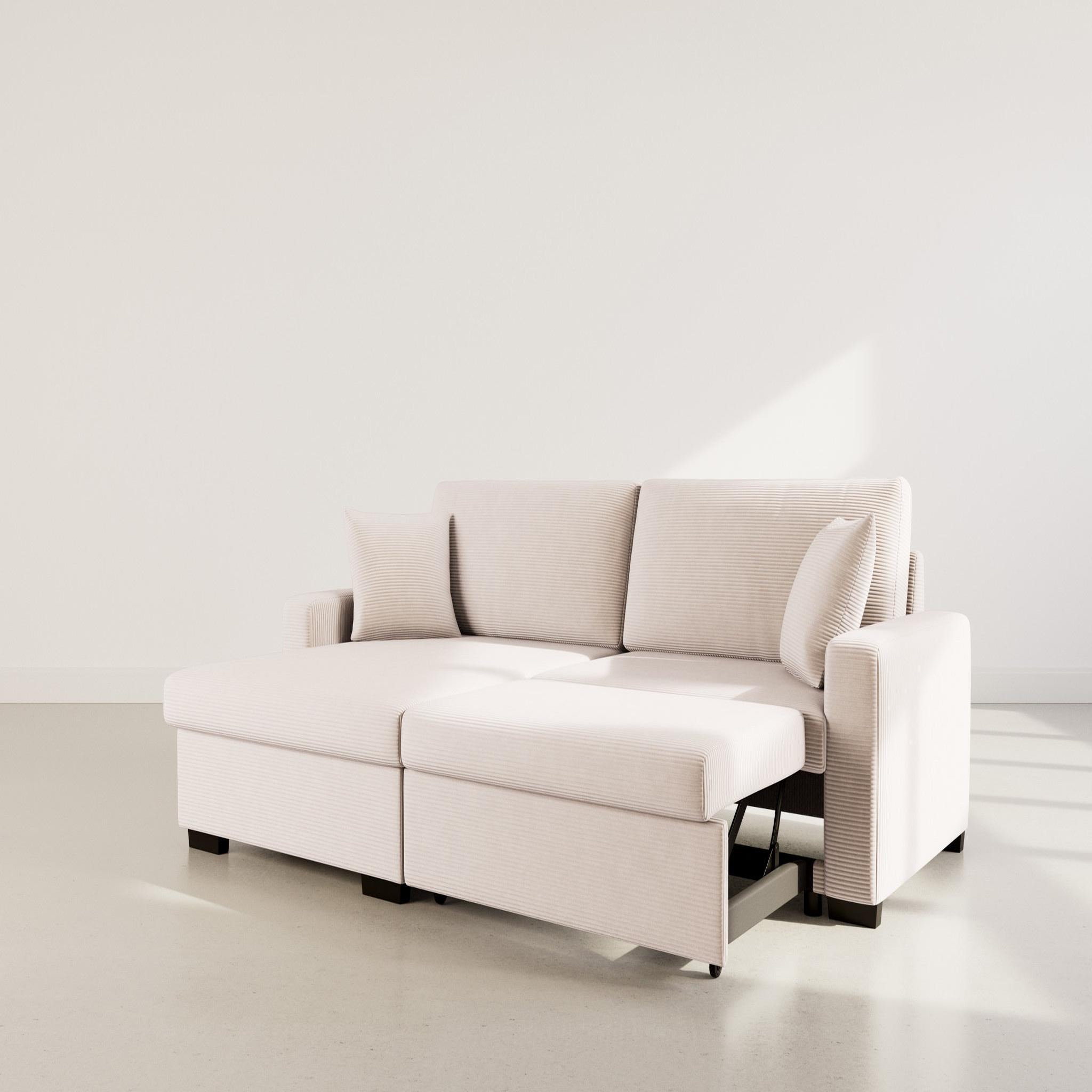 Voir la diapositive 6 : BEST MOBILIER Gisele - canapé d'angle réversible 4 places convertible avec large méridienne et coffre en velours côtelé