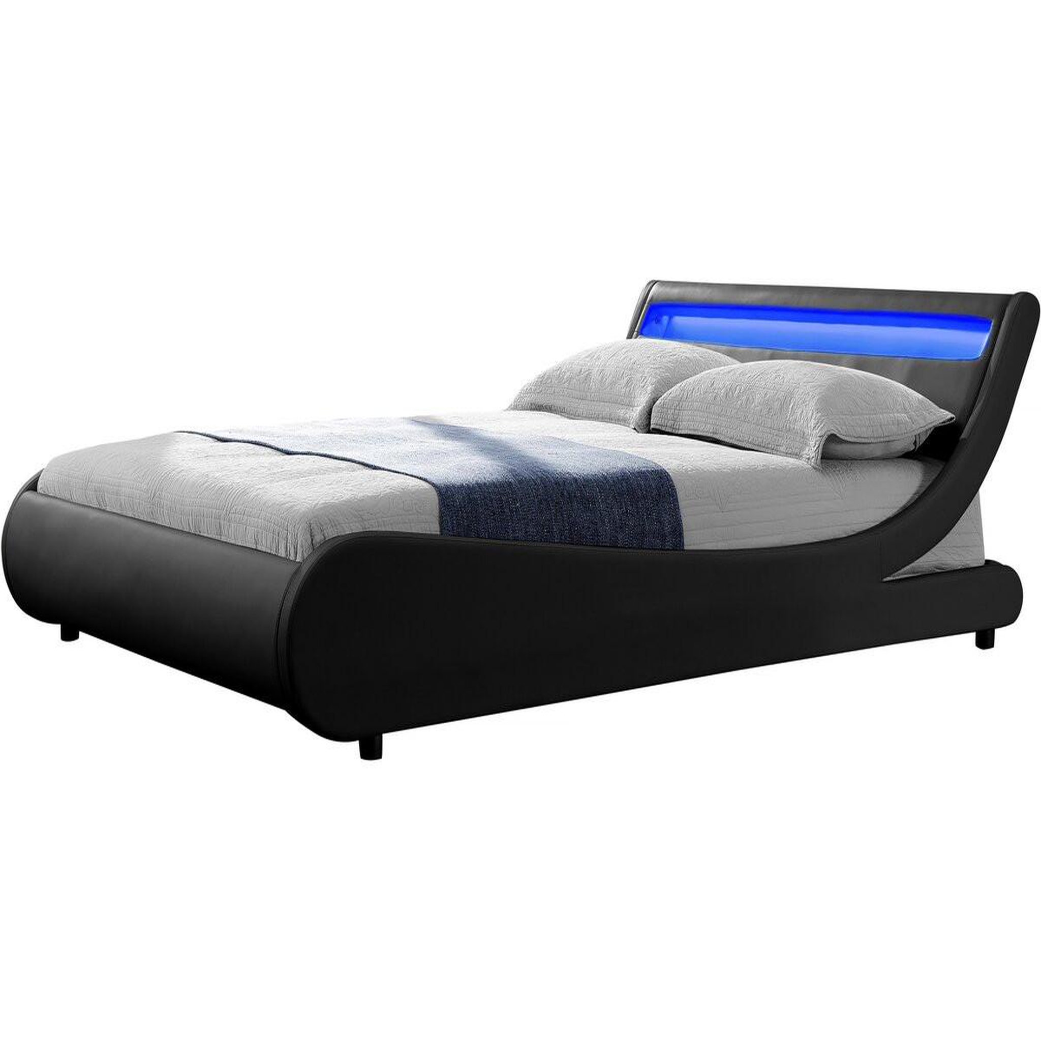 Voir la diapositive 1 : Habitat et Jardin Lit led  natacha  - 160 x 200 cm - noir