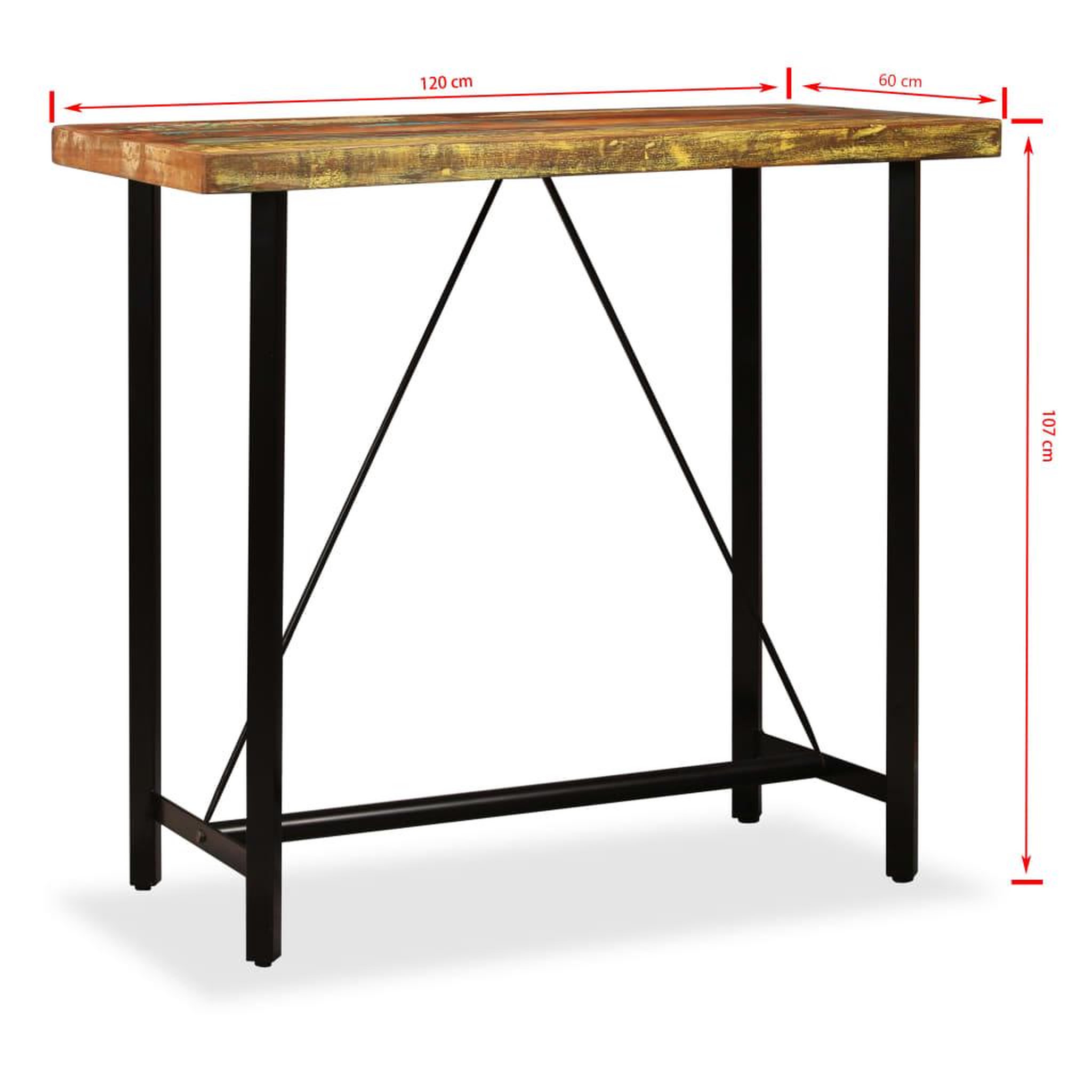 Voir la diapositive 6 : VIDAXL Ensemble de bar 5 pcs Bois de recuperation massif