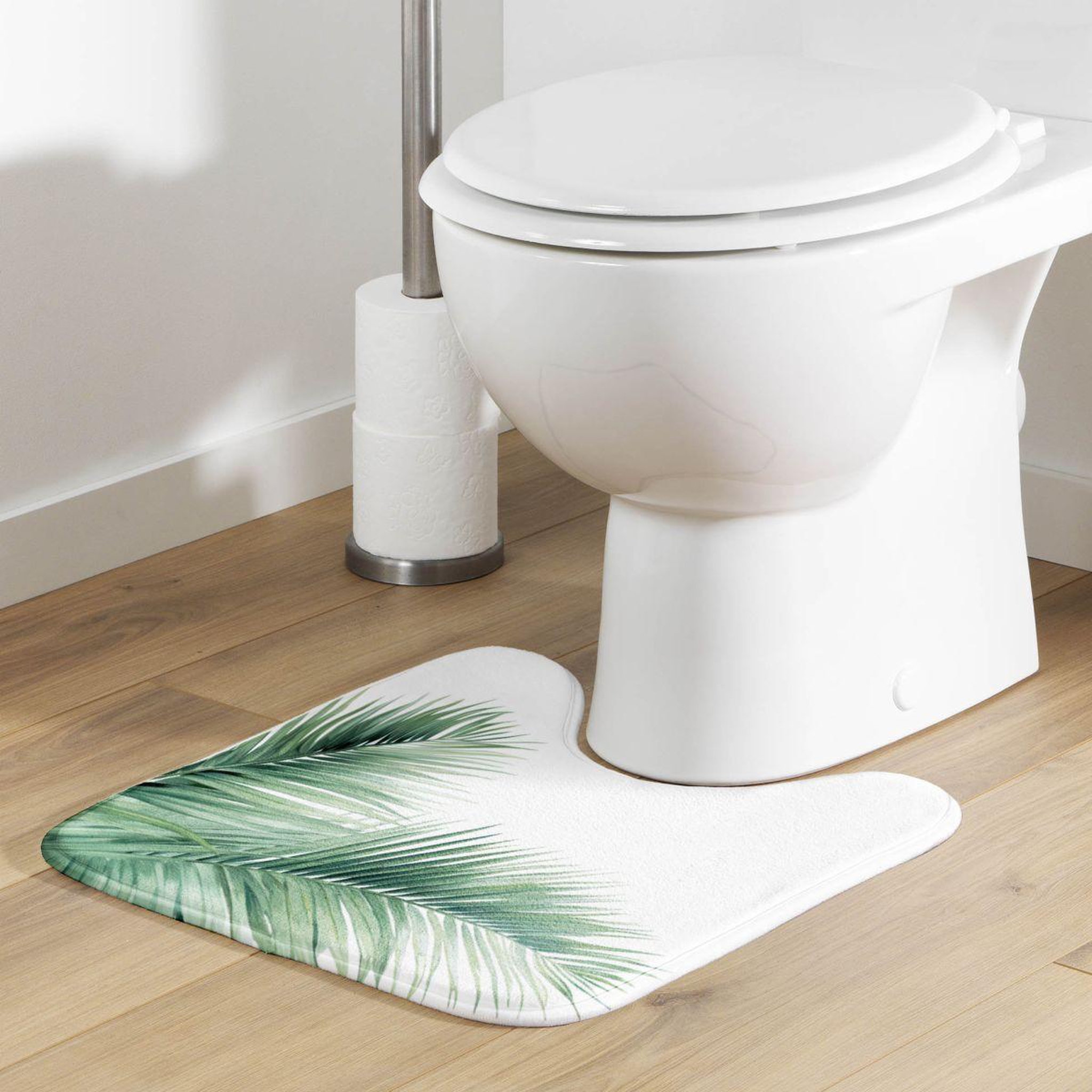 Voir la diapositive 5 : Douceur d'Intérieur Tapis contour wc  havane  45x45cm blanc