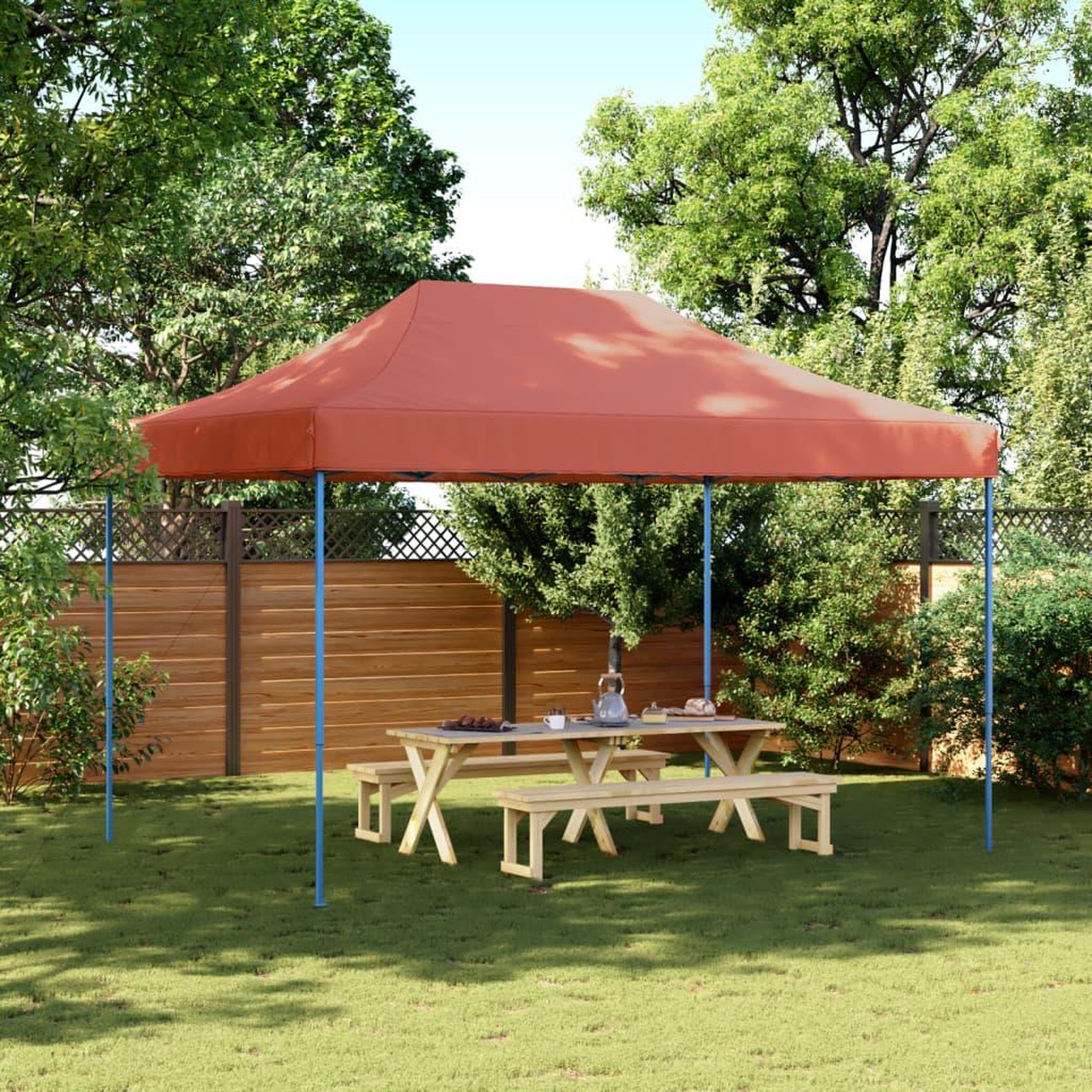 VIDAXL Tente reception pliable escamotable terre cuite 410x279x315 cm