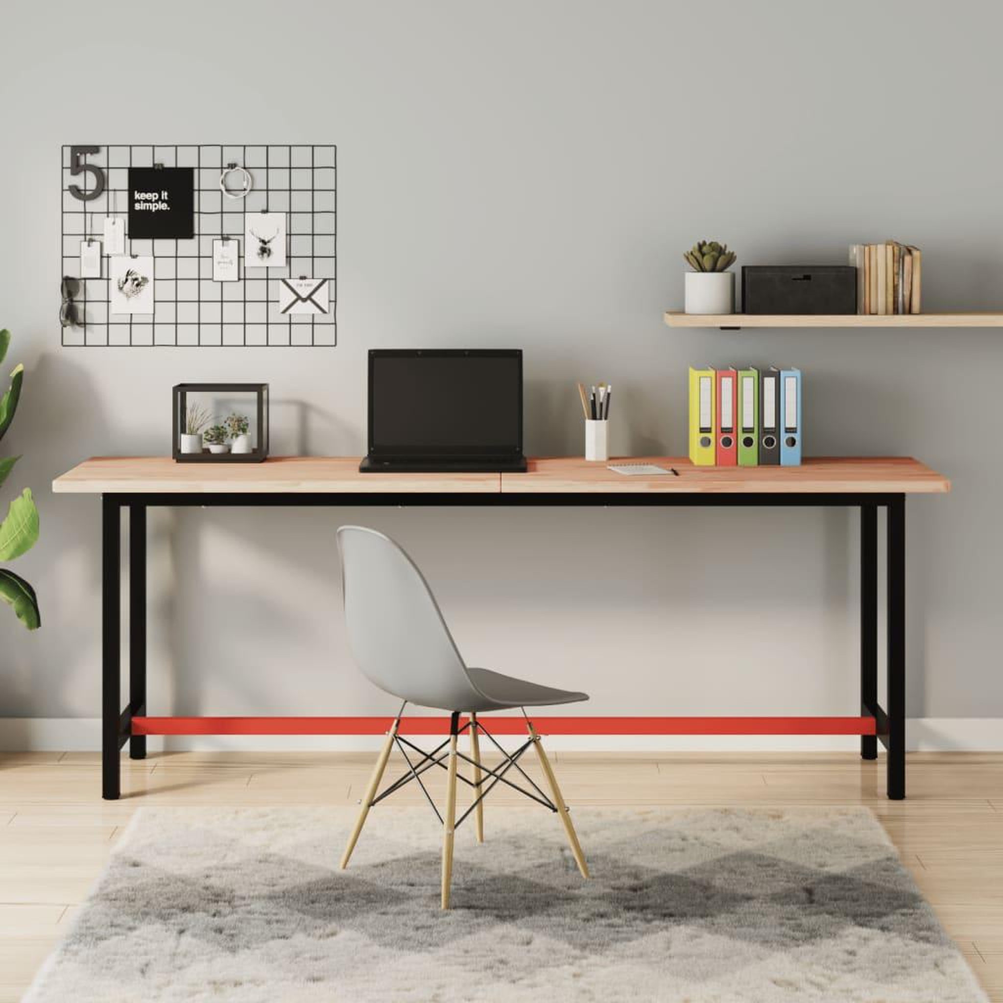 VIDAXL Etabli 200x55x81,5 cm bois massif de hetre et metal