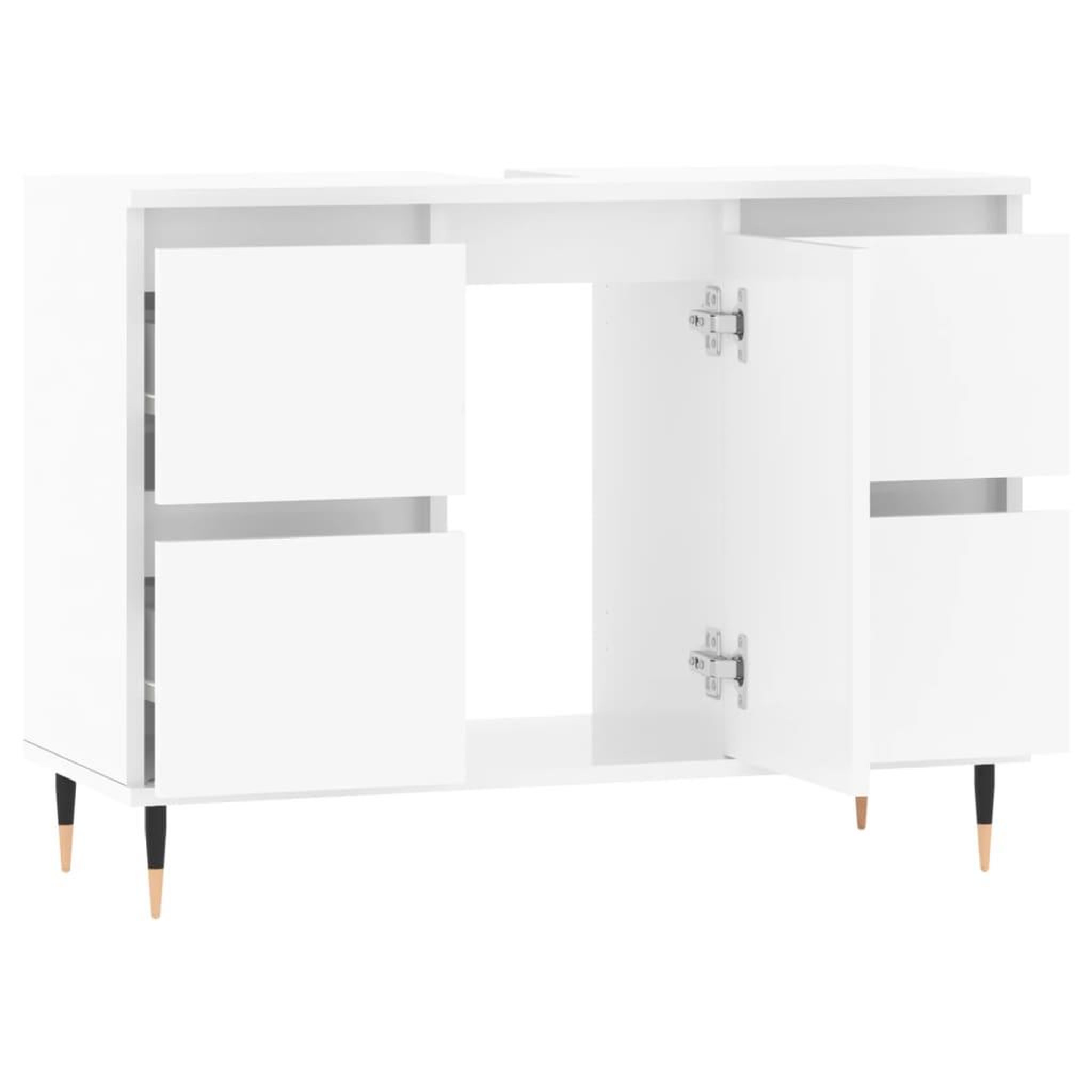 Voir la diapositive 4 : VIDAXL Armoire de salle de bain blanc brillant 80x33x60 cm