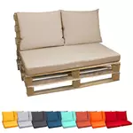 LINXOR Kit de coussins et assise déhoussables pour palette. Coloris disponibles : Gris, Jaune, Beige, Rouge, Bleu, Orange