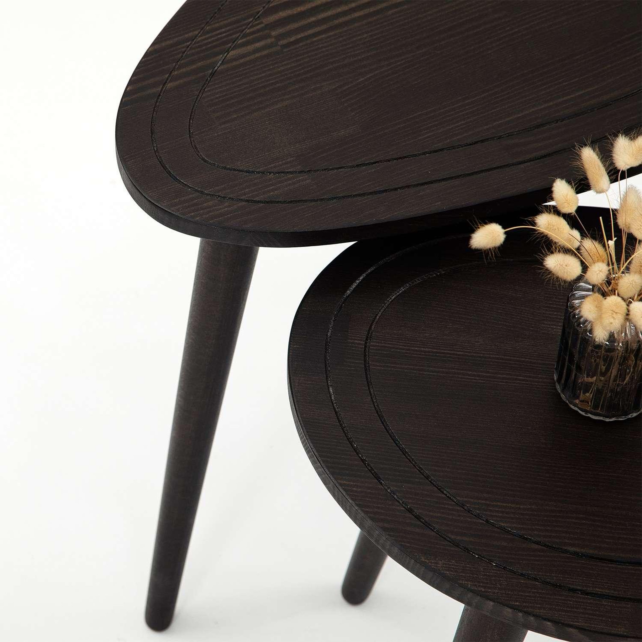 Voir la diapositive 5 : TOILINUX Lot de 2 tables d'appoint théodore en bois massif