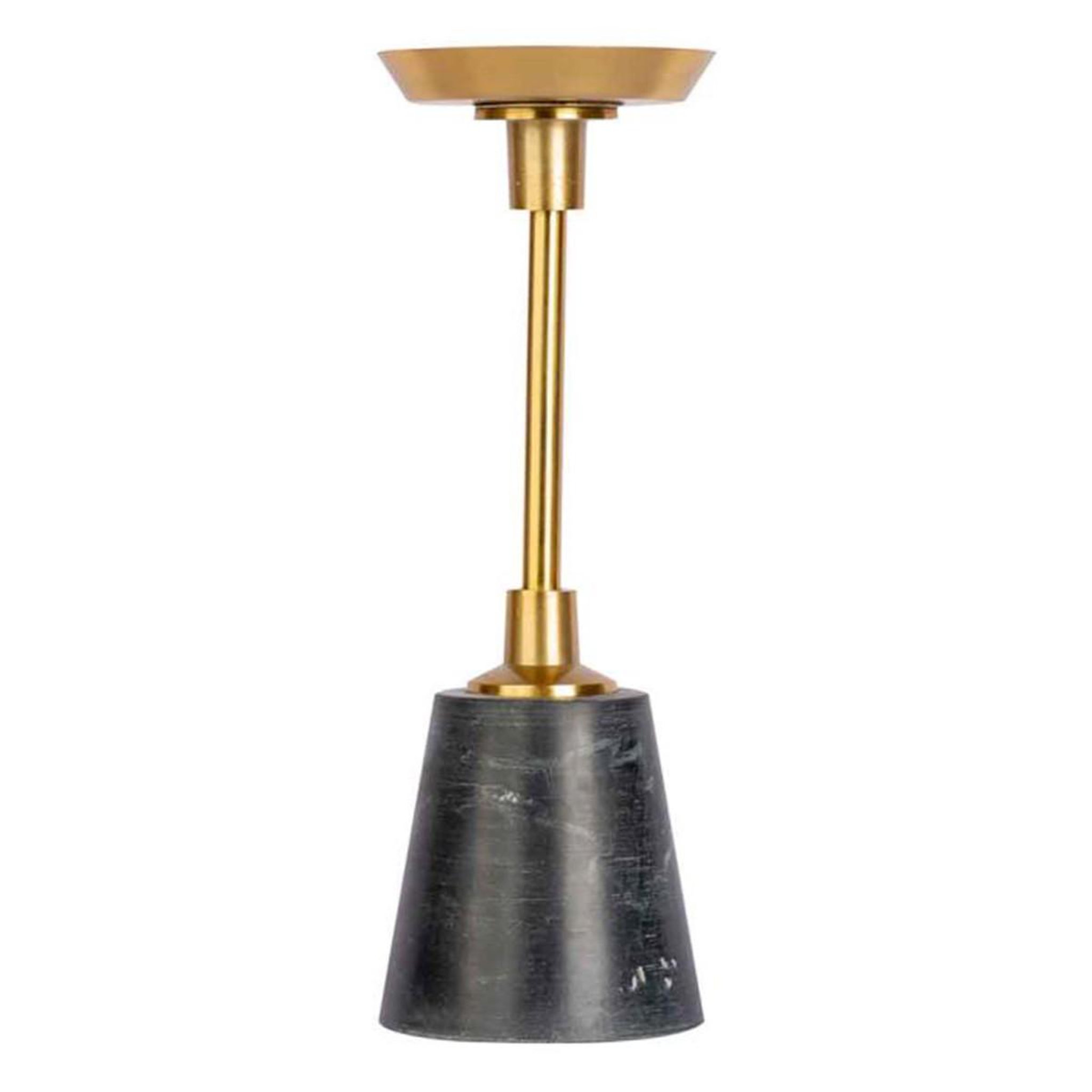 Paris Prix Bougeoir design en marbre  fayya  30cm noir & or