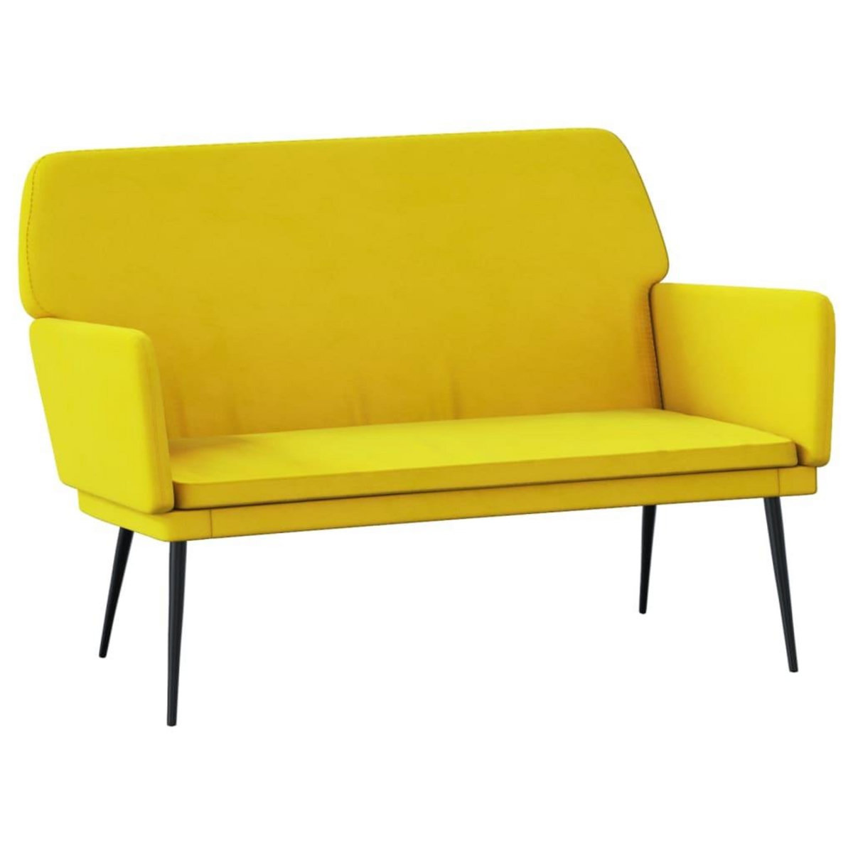 VIDAXL Banc Jaune 108x79x79 cm Velours