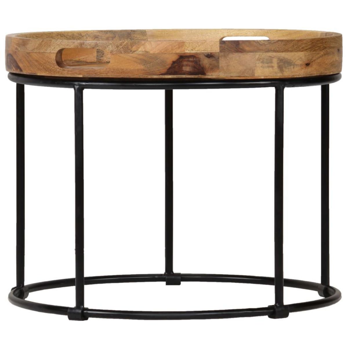 VIDAXL Table basse Bois de manguier massif et acier 50x40 cm