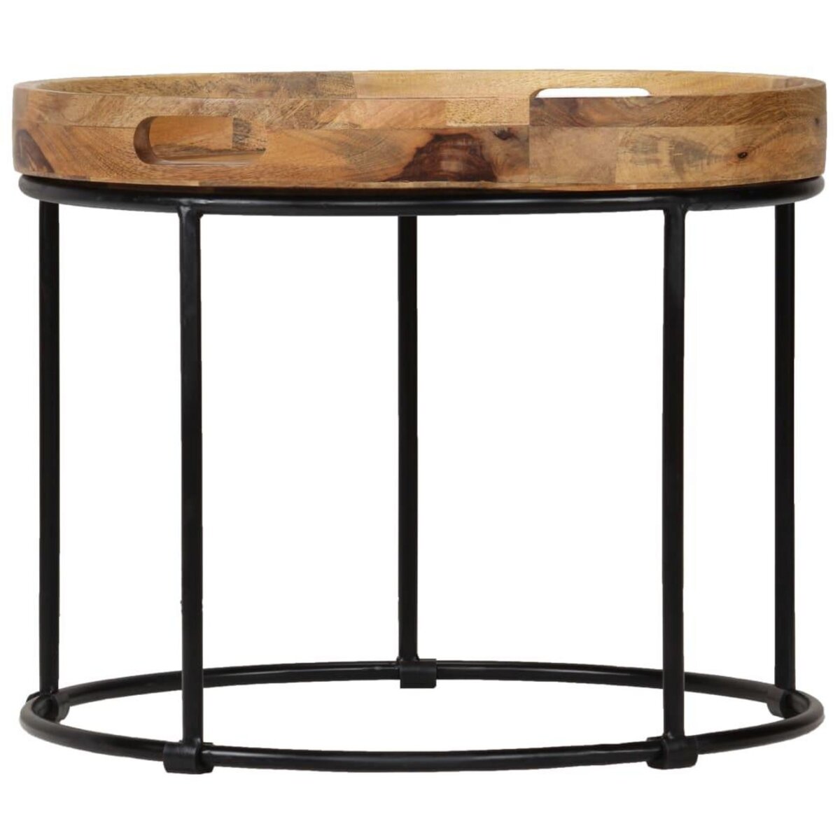 VIDAXL Table basse Bois de manguier massif et acier 50x40 cm