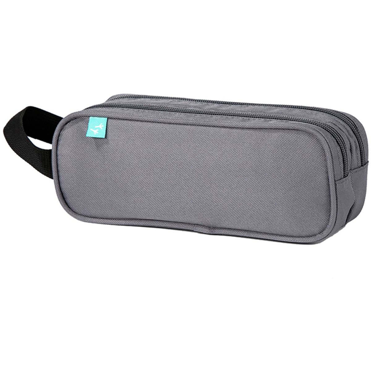 AUCHAN Trousse 2 compartiments rectangle grise