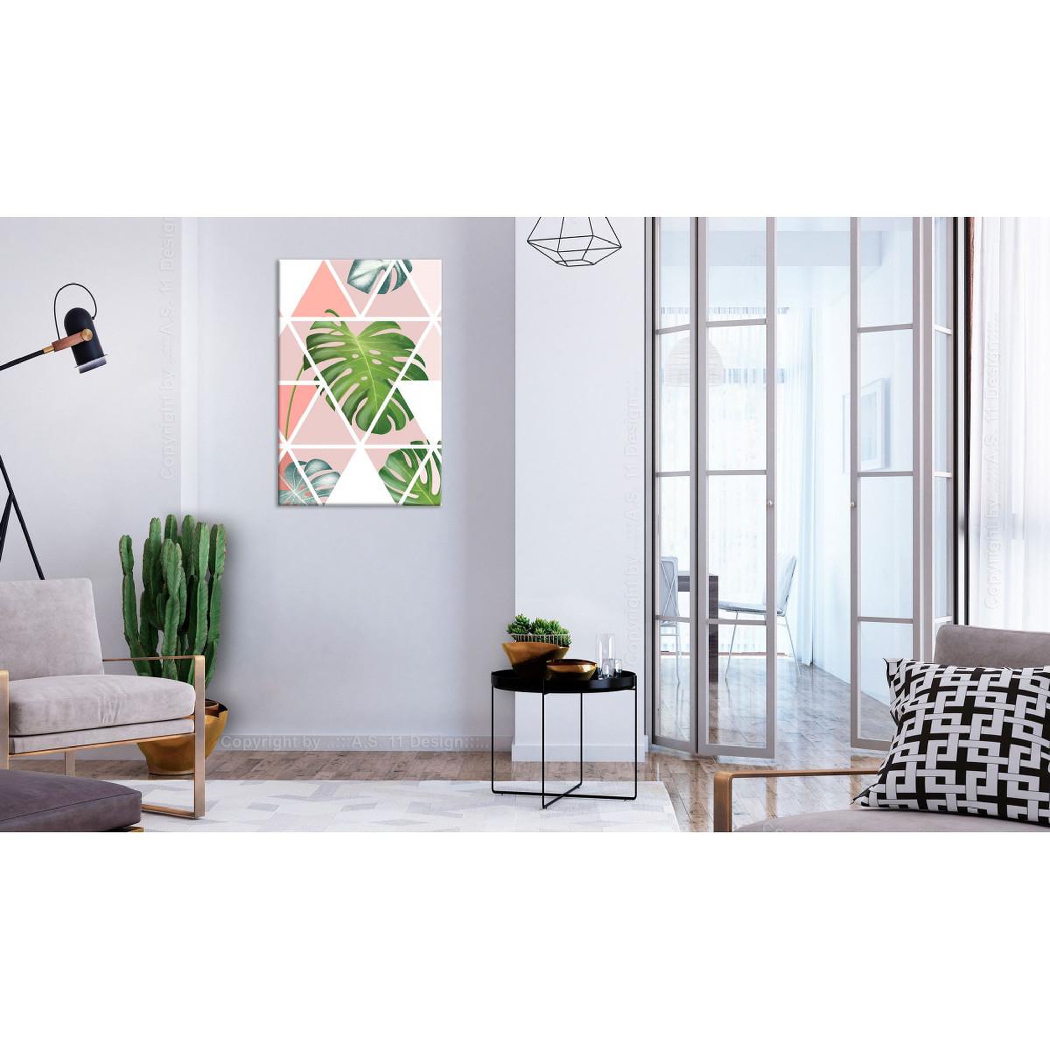 Voir la diapositive 2 : Paris Prix Tableau imprimé  geometric monstera