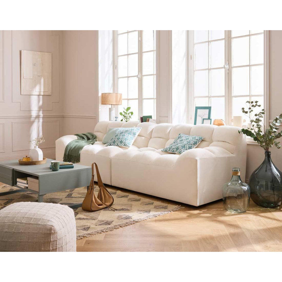 LISA DESIGN Napoli - canapé droit 4 places - en velours