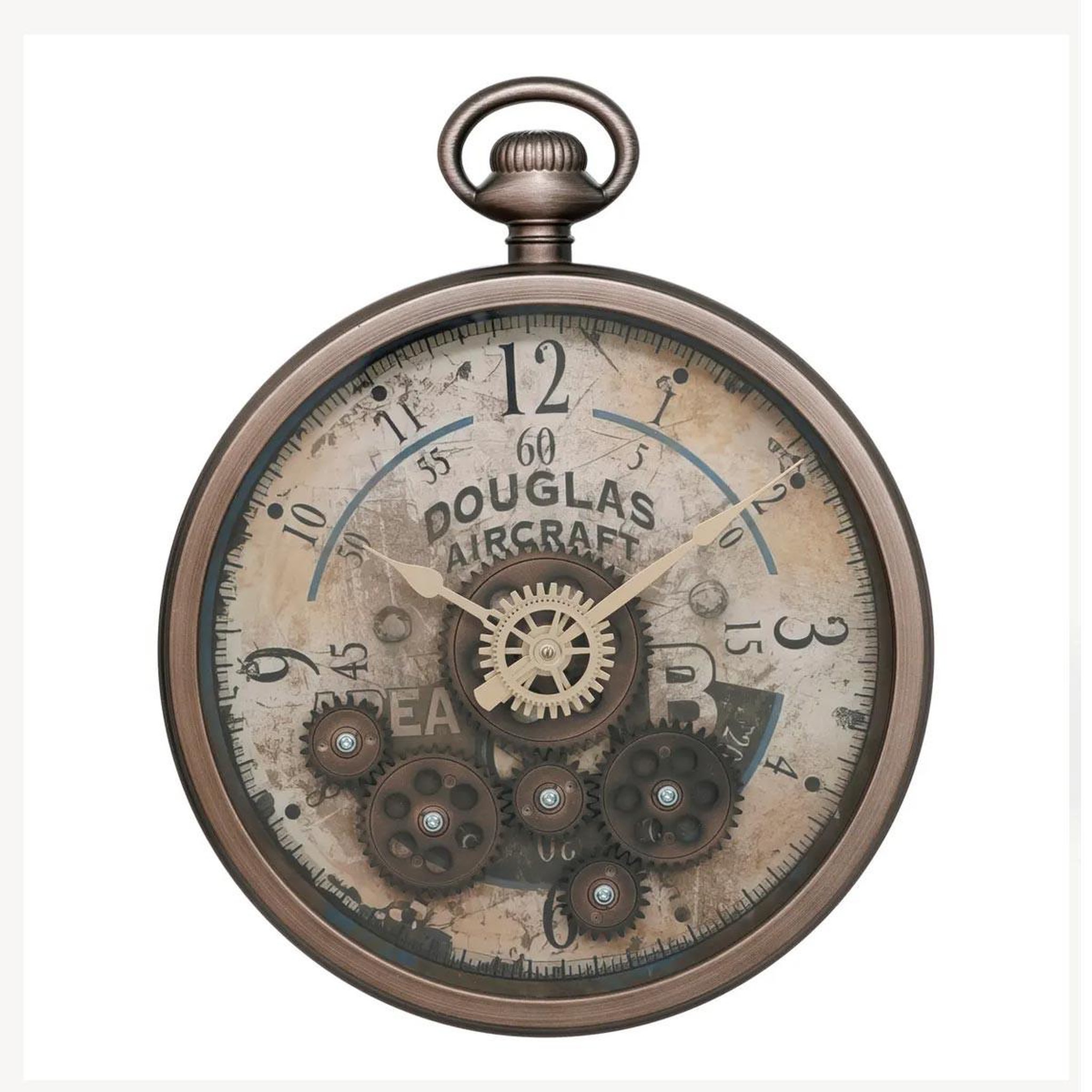 ATMOSPHERA Horloge murale gousset  awa  33cm marron