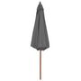 Voir la diapositive 3 : VIDAXL Parasol d'exterieur avec mat en bois 300 cm anthracite
