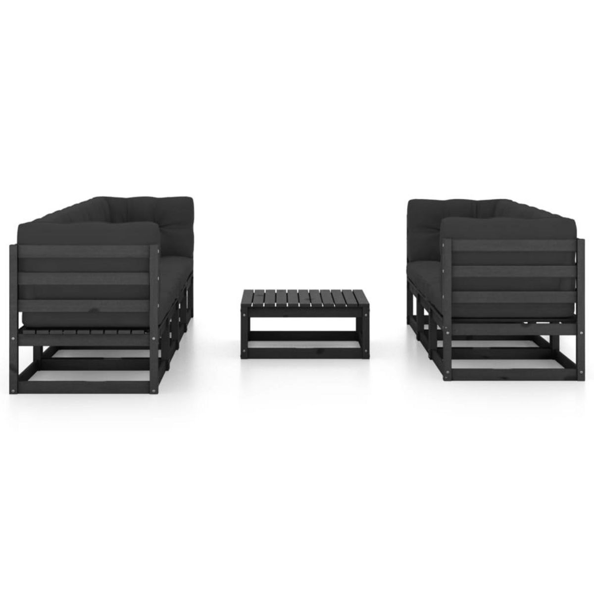 VIDAXL Salon de jardin 8 pcs avec coussins Bois de pin massif