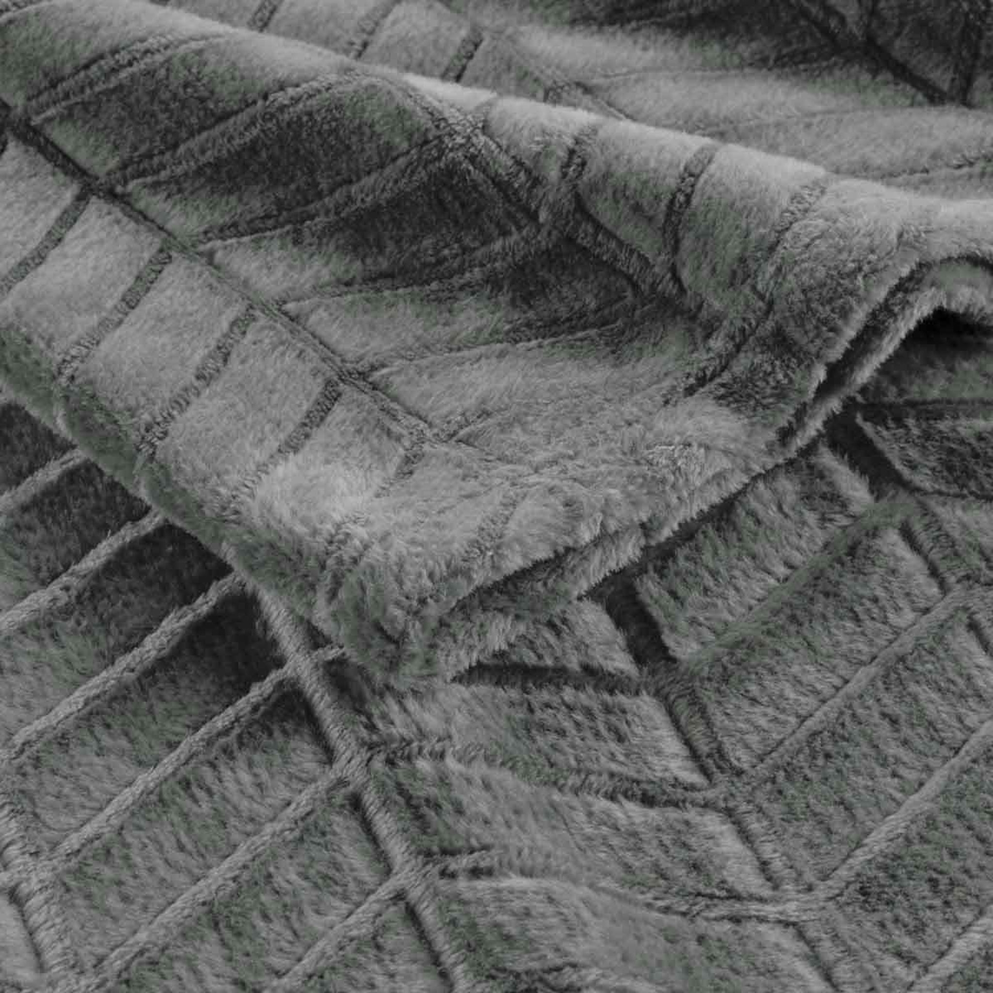 Voir la diapositive 3 : Douceur d'Intérieur Plaid flanelle uni  arya  180x220cm gris