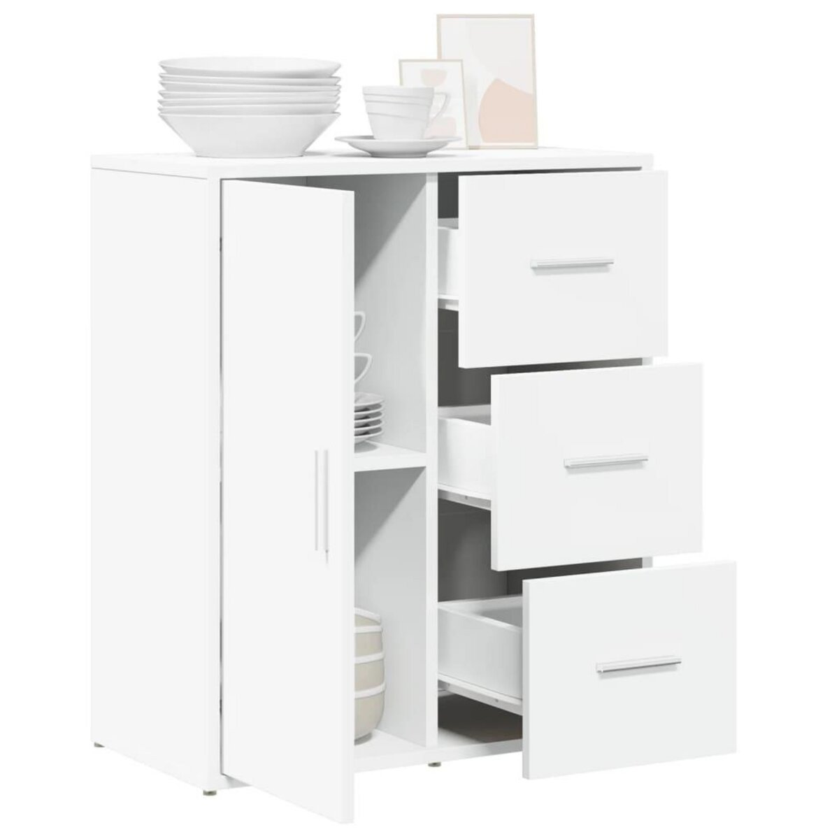 VIDAXL Buffet blanc 60x31x70 cm bois d'ingenierie